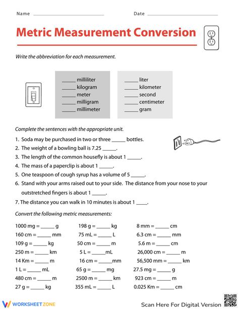 Measurement Conversion Activities, Converting Metric Units, Converting Measurements, Measurement Conversion, Measurement Worksheets, The Metric System, Math Addition Worksheets, 4th Grade Math Worksheets, Metric Conversions