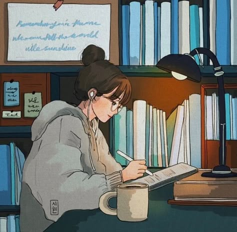 Illustration Art Girl, Study Aesthetic, Girly Art Illustrations, Girls Cartoon, Dreamy Art, Girls Cartoon Art, Anime Scenery Wallpaper, Girly Art, الرسومات اللطيفة