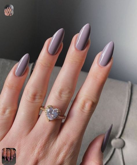 Almond Nail Ideas, Almond Nail, Nail Ideas, Almond, Nail Polish, Nails, Ring, Grey, White