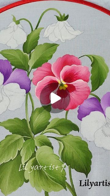 Floral Design For Fabric Painting, Fabric Painting Motifs Floral, Febric Penting On Saree, Lotus Painted Saree, Hand Painted Lotus On Fabric, Dupatta Painting, Cloth Painting, Bell Flowers, Fabric Painting On Clothes