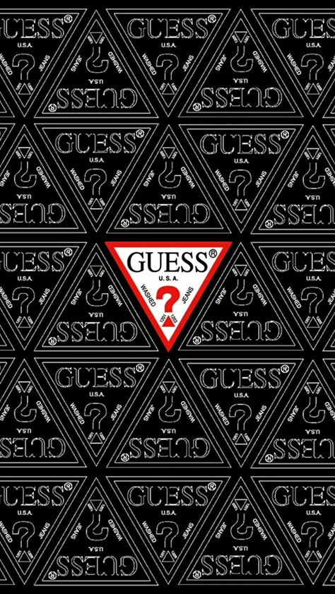 Guess Wallpaper Iphone, Guess Wallpaper, Guess Logo Design, Guess The Logo, Aztec Artwork, Chanel Wall Art, Horoscope Tattoos, Red Triangle, Hype Wallpaper