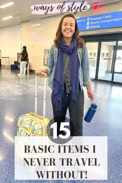 The 15 Best Travel Essentials For Women! Advice From A Full Time Traveler. Sharing all my secrets as a minimalist packer, as well as my top 15 travel essentials for women. No BS! #travelessentials #howtopacklight #womensessentialsfortravel #womenstravelessentials #besttravelessentials By Ways of Style Travel Outfits Women, Best Travel Clothes, Pack For Vacation, Europe Travel Essentials, Women Advice, Travel Clothes Women, Outfit For Travel, Minimalist Travel, Travel Capsule Wardrobe