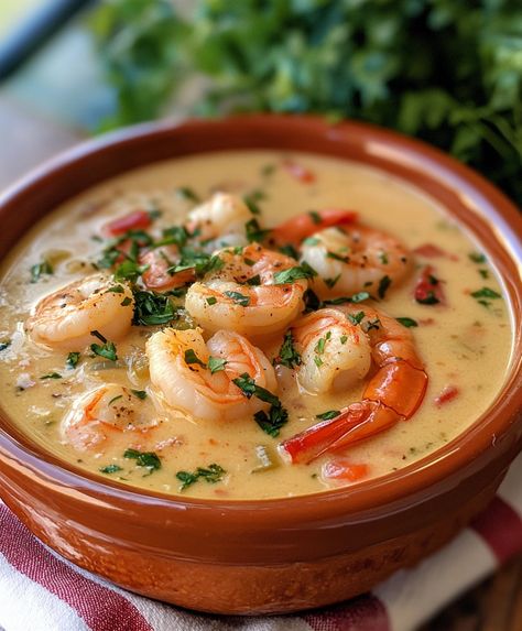 Chicken And Shrimp Soup Recipes, Spicy Shrimp Soup Mexican, Asian Shrimp Soup, Soup With Shrimp Recipe, Seven Seas Soup Mexican, Shrimp Potato Soup, Shrimp Jalapeno Recipes, Spicy Jalapeño Popper Soup, Spicy Soup Recipes For Colds