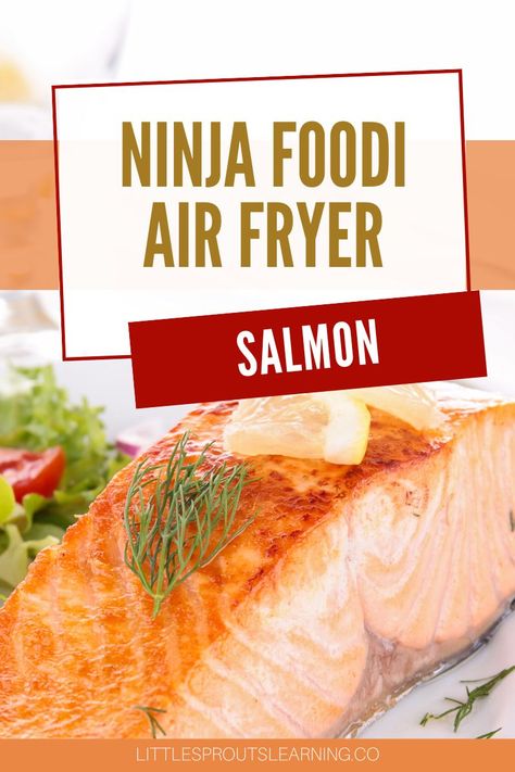 Salmon In Ninja Air Fryer, Ninja Foodie Salmon Recipes, Ninja Foodi Salmon Recipes, Ninja Foodi Fish Recipes, Ninja Foodi Grill Recipes Salmon, Salmon In Ninja Foodi, Ninja Foodi Salmon, Ninja Oven, Ninja Foodi Air Fryer Recipes