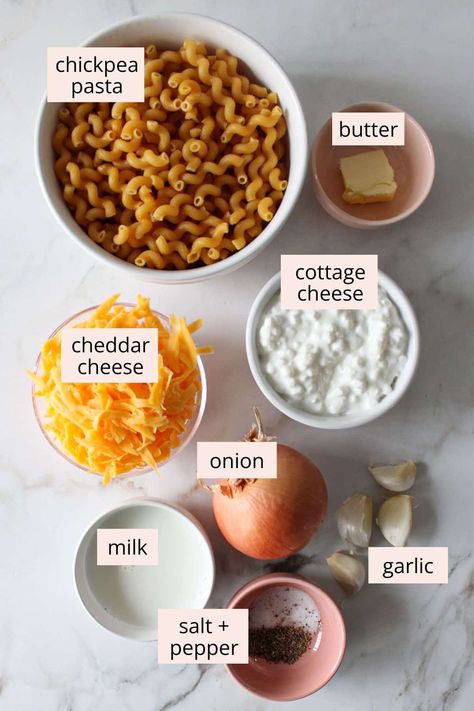 Easy Creamy High Protein Mac and Cheese - The Balanced Nutritionist Instant Pot Protein Mac And Cheese, Protein Pasta Noodles, Healthy White Cheddar Mac And Cheese, Ww Mac And Cheese Weight Watcher Recipes, Quick Healthy Mac And Cheese, Bariatric Mac And Cheese, High Protein Bbq Sides, High Protein Macaroni And Cheese, Organic Mac And Cheese