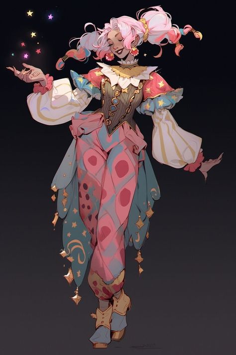 Pierrot Clown, Circus Characters, Princess Adventure, Cute Clown, Dnd Art, Character Creation, Dnd Characters, Character Portraits, Larp