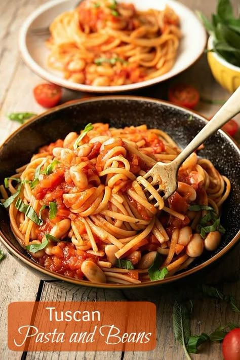 White Bean Pasta, Bean Pasta Recipes, Pasta And Beans, Tuscan Pasta, Tuscan White Bean, Pasta Food Recipes, Pasta Italiana, Bean Pasta, Vegan Pasta Recipes