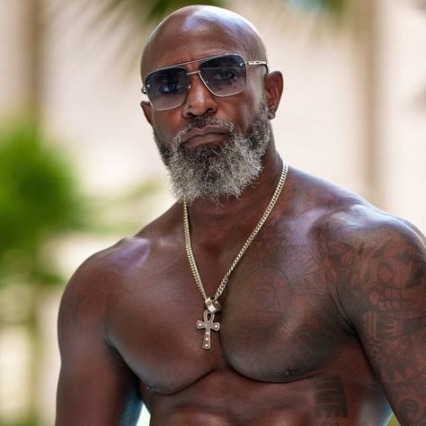 Black Guys With Beards, Handsome Bald Men, Bald Man With Beard, Handsome Black Guys, Black Beard Styles, Beard Styles Bald, Bald Black Man, Silver Foxes Men, Attractive Black Men