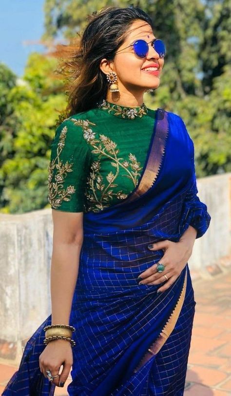 Blouse Designs High Neck, New Saree Blouse Designs, Blouses Designs, Latest Model Blouse Designs, Fashionable Saree Blouse Designs, Blouse Design Images, Designer Saree Blouse, Silk Saree Blouse Designs, Saree And Blouse