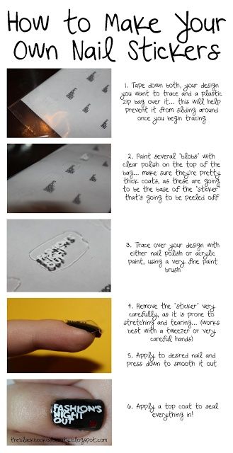 How To Make Your Own Nail Stickers....love this!!!! Great technique for those of us who stink at painting our dominant hand!!! Printable Nail Art, Do It Yourself Nails, Diy Nails Stickers, Nail Decals Diy, New Years Nail Art, Nails Stickers, Pointy Nails, Nail Business, Nail Polish Stickers