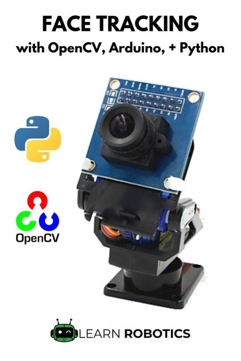 Face Tracking with OpenCV & Arduino - full tutorial including sample code and demo video. Great for beginners looking for a high-tech project to work on! Cool Arduino Projects, Robot Project, Arduino Beginner, Arduino Sensors, Arduino Led, Learn Robotics, Arduino Projects Diy, Diy Arduino, Arduino Cnc