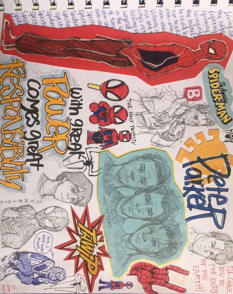 Spider Man Sketchbook Page, Spiderman Sketchbook Ideas, Spiderman Sketchbook Page, Spider Man Sketchbook, Sketchbook Pages Doodles, Spider Man Graffiti, Spiderman Sketchbook, Spiderman Doodle, Spiderman Doodles