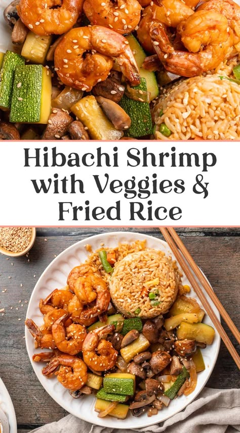 Japanese Shrimp Fried Rice, Hibachi Onion Volcano, Steak And Shrimp Hibachi Fried Rice, Zucchini Hibachi Recipe, Blackstone Hibachi Shrimp, Shrimp Fried Rice Recipe Hibachi, Hibachi Sauce Recipe Stir Fry, Hibachi Style Zucchini, Hibachi Steak On Blackstone Griddle