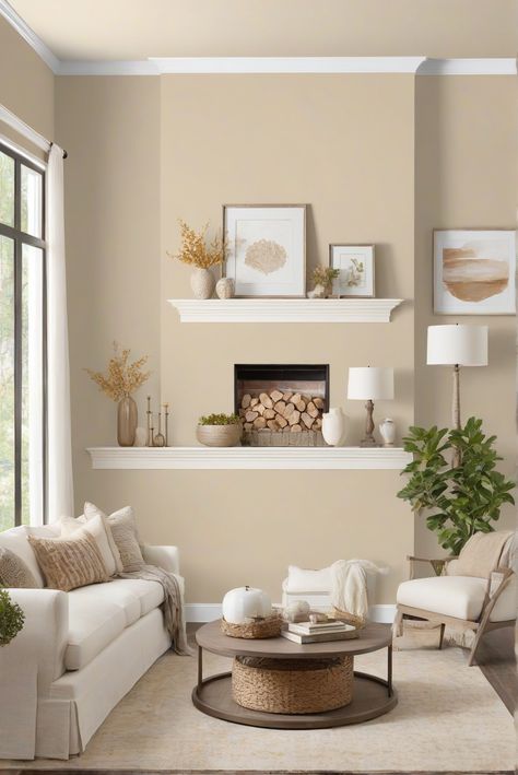 Explore the soothing beauty of Soft Halo Hues in your space for a serene retreat. Dive into a daily routine with interior designer tips for a calm and inviting atmosphere! #Ad #homedecor #homedesign #wallpaints2024 #Painthome #interiorarchitecture Wall Colors Green Living Room Colors Bright Living Room Colors Apartment Renovation Living room Remodeling Modern Paint Colors 2024 Aesthetic Paint For House, Living Room Sand Color Walls, Calming Colours For Living Room, Living Hall Color, Colours For Hall Room, Aesthetic Colour For Room, Interior Wall Paint Colors Living Rooms, Wall Paint Ideas Kitchen, Hall Paint Colour Ideas