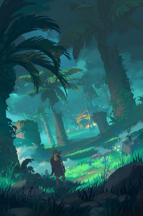 ArtStation - Traveling in the Faron region Loz Art, Zelda Totk, Planner Themes, Legend Of Zelda Art, Zelda Tears Of The Kingdom, Zelda Botw, Legends Of Zelda, Tears Of The Kingdom, Link Zelda