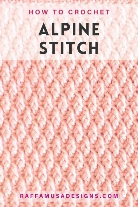 How to Crochet Alpine Stitch – Free Step-by-Step Tutorial Post Crochet Stitches, Crochet Alpine Stitch In The Round, Crochet Alpine Stitch Hat, Braided Wheat Stitch Crochet, Alpine Stitch Crochet Blanket, Arrow Stitch Crochet, Alpine Stitch Blanket, Front Post Crochet, Alpine Stitch Crochet