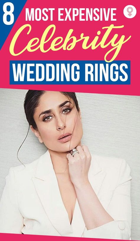 8 Most Expensive Celebrity Wedding Rings: Today, we decided to make a list of a few Bollywood Divas who were wooed by their SOs with some of the most expensive wedding rings in the world. Turns out, they really wanted to put a ring on it and they did, but only the best and the biggest for their lady loves. #weddingrings #celebritywedding #celebrities #weddingideas #expensiverings Bollywood Engagement Rings, Kareena Kapoor Engagement Ring, Kareena Kapoor Ring, Deepika Padukone Engagement Ring, Celebrity Engagement Rings Top 10, Khloe Kardashian Engagement Ring, Most Expensive Wedding Ring, Most Expensive Diamond Ring, Most Expensive Engagement Ring