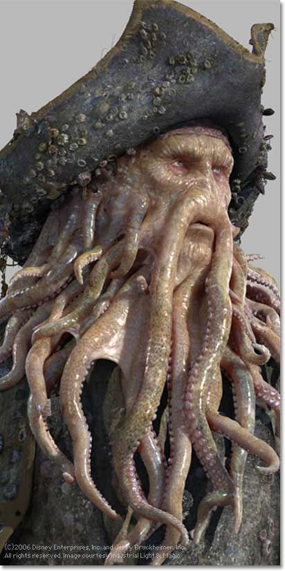 Davy Jones (Pirates of the Caribbean 2-3) played by Bill Nighy Davey Jones Pirates Of The Caribbean, Davy Jones Pirates, Davey Jones, Caribbean Pirates, Pirate Of The Caribbean, Pirates Of Caribbean, Bill Nighy, Kaptan Jack Sparrow, Pirate Tattoo