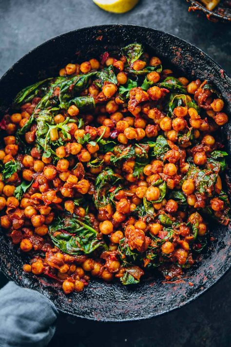 Moroccan Chickpeas - Cook Republic East Fall Recipes, Morocco Food Recipes, African Brunch, Moroccan Couscous Recipes, Moroccan Chickpeas, Moroccan Food Recipes, Marinated Chickpeas, Chickpea Mash, Spicy Chickpeas