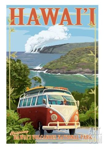 Travel Ad Posters for the Nostalgic Beach Enthusiast! http://beachblissliving.com/beach-travel-art-posters-prints/ Deco Surf, Hawaii Art, Hawaii Volcanoes National Park, Hawaii Volcano, Hawaii Surf, Volcano National Park, Retro Travel Poster, Beach Posters, Picture Collage Wall