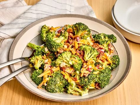 Bodacious Broccoli Salad Recipe Party Salad, Broccoli Bacon, Delicious Broccoli, Broccoli Salad Recipe, Creamy Dressing, Spanish Onion, Fresh Broccoli, Broccoli Cheddar, Broccoli Salad