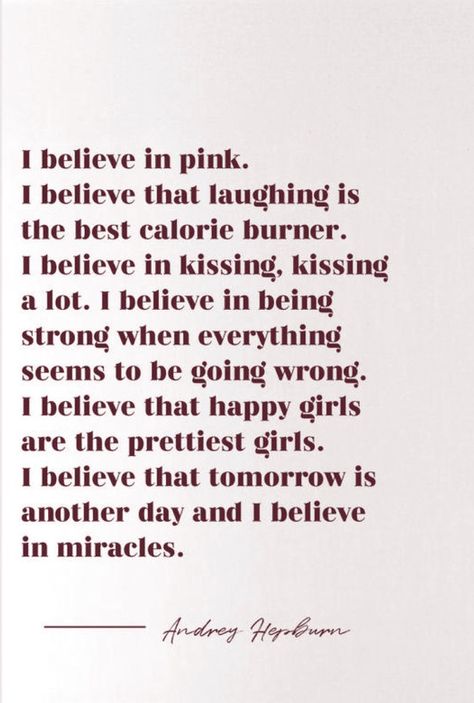 Audrey Hepburn I Believe In Pink, Audrey Hepburn I Believe In Pink Quote, Audrey Hepburn Wallpaper Desktop, Audrey Hepburn Quotes Wallpaper, Audrey Hepburn Aesthetic Pink, I Believe In Pink Audrey Hepburn, Song Lyric Journal, Aubrey Hepburn Quotes, Money Obsession