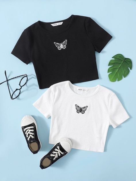 Shein Kids, Girls T Shirts, Cute Preppy Outfits, Easy Trendy Outfits, Tween Outfits, Simple Trendy Outfits, Cute Everyday Outfits, Cute Simple Outfits