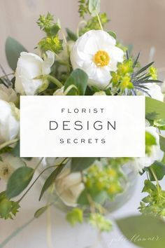 Learn how to be your own florist with this comprehensive guide! Save so much money and impress your friends with DIY arrangements that you can create from inexpensive grocery store flowers! Anyone can learn the art of floral design with these simple tips, tricks and video. #florist #flowers #floraldesign #flowerarrangements #flower #julieblanner #floraldesignsecrets #flowersecrets #DIY #diy Florist Tips And Tricks Floral Arrangements, Florist Flower Guide, Flower Arrangement Tips Floral Design, How To Do A Floral Arrangement, Floral Design Tutorials, How To Learn Floral Design, How To Order Flowers From Florist, Making A Floral Arrangement, Flower Mood Board Inspiration