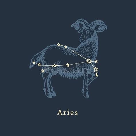 Zodiac Constellation Of Aries In Engraving Style. Vector Retro Graphic Illustration Of Astrological Sign Ram. Stock Vector - Illustration of april, graphic: 177465390 Ram Illustration, Aries Logo, Constellation Art, 12 Cung Hoàng Đạo, Astrological Sign, Constellations, Astronomy, Zodiac Sign, Zodiac Signs