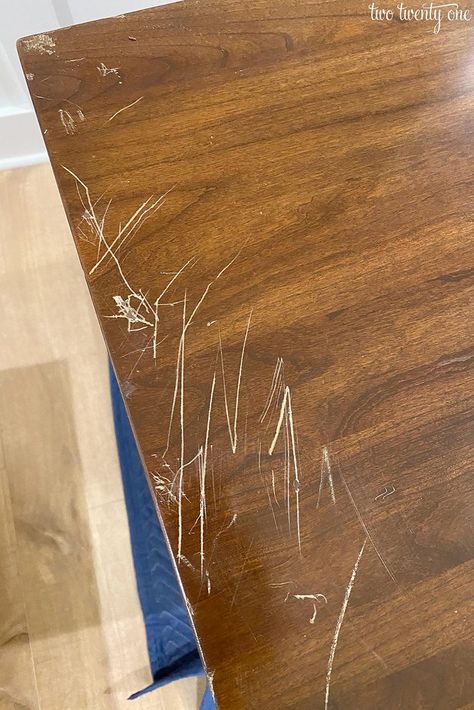 How to Fix Furniture Scratches Repair Scratched Wood, Fix Scratched Wood, Build A Nightstand, Restore Wood Furniture, Wood Floor Repair, Cherry Furniture, Restore Wood, Scratched Wood, Fake Wood