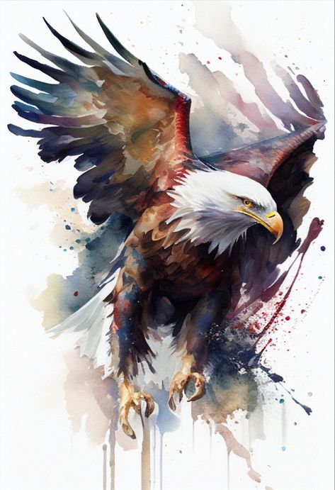 Andrew Simoson | WATERCOLOR | American Bald Eagle Eiffel Tower Painting, Bird Paintings On Canvas, Watercolor Paintings Of Animals, Eagle Painting, Painted Birds, Life Artwork, Bird Watercolor Paintings, Animal Illustration Art, Wildlife Artwork