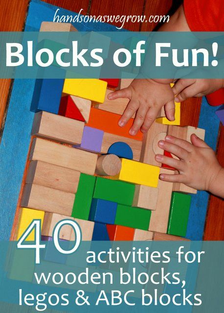 40 activities for the kids to do with blocks. Activities for wooden blocks, Legos, ABC blocks and even some building ideas. Blocks Preschool, Preschool Play, Wooden Objects, Abc Blocks, Block Play, Speech Ideas, Play Ideas, Toddler Fun, Preschool Fun