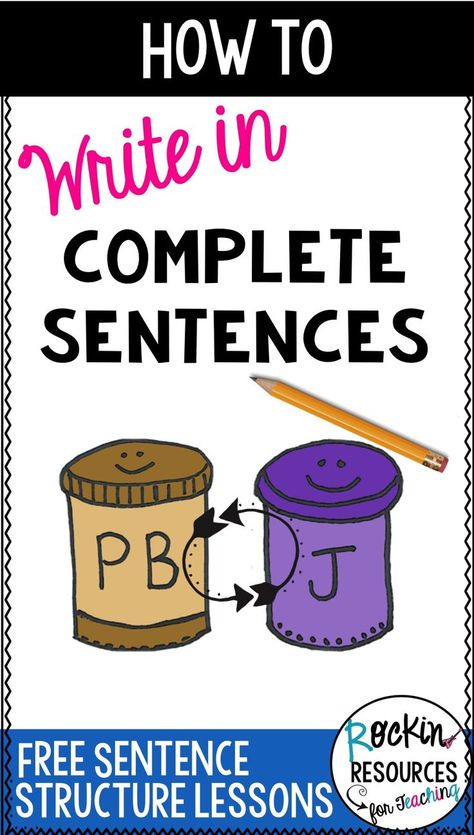 Great teaching tips and ideas for writing in complete sentences and using subjects and predicates!  Subjects and predicates go together like peanut butter and jelly!  This is a series of writing lessons with links to other sentence structure activities. Complete Sentences Activities, Teaching Sentence Structure, Sentence Structure Activities, Teaching Sentences, Ideas For Writing, Writing Complete Sentences, Writing Mini Lessons, Second Grade Writing, Sentence Activities