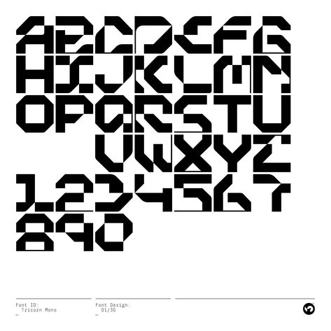 Tricorn Mono is a monospaced display font available from foundry, System2084 Type Numbers Tattoo, Futuristic Typography, Alfabet Font, 10 Tattoo, Inspiration Typographie, Typography Alphabet, Type Font, Font Inspiration, Graphic Design Fonts