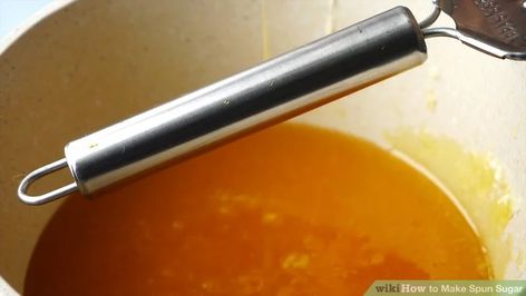 4 Ways to Make Spun Sugar - wikiHow Life Silica Packets, Spun Sugar, Caramel Syrup, Candy Thermometer, Pastry Brushes, Metal Kitchen, Candy Cookies, Cake Decorating Tips, Food Shop