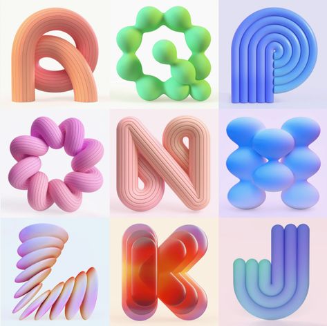 3d Typography Design, Inspiration Typographie, Wayfinding Signage Design, 달력 디자인, 3d Type, Type Inspiration, 3d Font, Days Of Type, 3d Typography