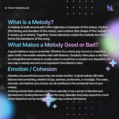 🎶 How to Write a Melody for a Song: How to Write a Melody for Any Lyric — New Post on Blog Unlock the art of melody writing! Learn step-by-step how to create captivating melodies that perfectly complement your lyrics. Master techniques to enhance your songwriting and bring your music to life. 🔗 Read More — Link in bio #traktrain #manual #blog #melody #howto #write #song #lyrics #tips #guide How To Make A Melody For A Song, How To Write A Song Lyric Ideas, Melody Writing, Write Song Lyrics, How To Write Lyrics, Songwriting Inspiration, Writing Songs Inspiration, Writing Songs, Writing Music