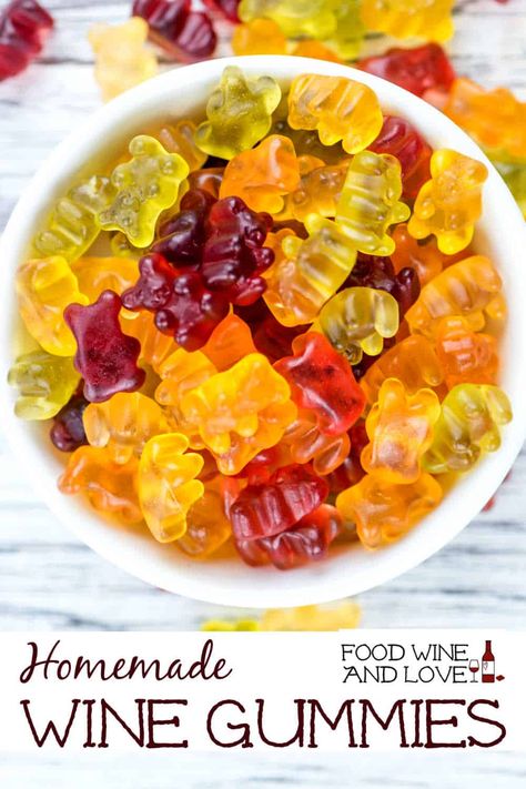 Homemade Wine Gummies #homemade #diy #gummy #gummies #bears #candy #wine #boozy Alcohol Gummy Bears, Wine Gummies, Gum Recipe, Homemade Gummy Bears, Homemade Gummies, Candy Homemade, Gummies Recipe, Bear Recipes, Wine Flavors