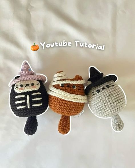 #crochet #halloween #diy #amigurumi #craft #yarn Crochet Halloween Cat Free Pattern, Diy Amigurumi, Crochet Tutorial Pattern, Halloween Cats, Quick Crochet Patterns, Crochet Halloween, Halloween Crochet Patterns, Pola Amigurumi, Crochet Design Pattern