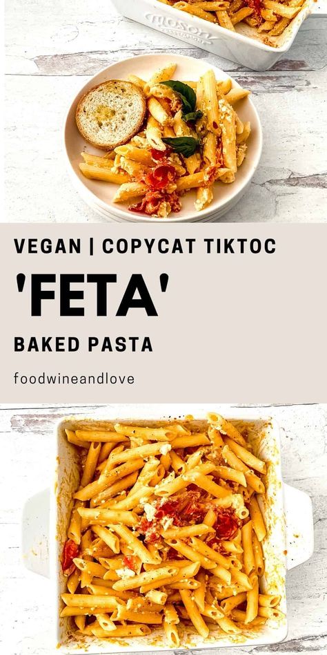 Vegan Feta Pasta Bake, Vegan Feta Pasta, Italian Pasta Bake, Baked Recipe, Vegan Feta, Feta Cheese Recipes, Vegan Feta Cheese, Most Pinned Recipes, Lunch Dinner Ideas