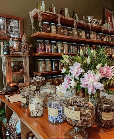 Herbal Apothecary Aesthetic, Apothecary Aesthetic, Herbalist Shop, Apothecary Shoppe, Apothecary Design, We Are Open Today, Herbal Shop, Apothecary Decor, Herbal Store