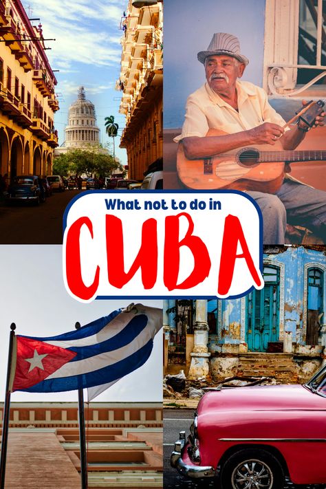 Planning a trip to Cuba? 🌴 Avoid common mistakes with these must-know tips for a seamless adventure. From packing the perfect Cuba travel outfit to crafting your Cuba travel itinerary, we’ve got you covered! Don’t forget your Cuba checklist and explore the charm of Havana like a pro. 🌟 Start your journey now!  #CubaTravelAesthetic #CubaTravelOutfit #CubaChecklist #HavanaOutfit #CubanCigar #CubanPoster #CubaTravelItinerary 🌺✨ Cuba Travel Tips, Havana Cuba Travel, Things To Do In Cuba, Cuba Culture, Cuba Vacation, Trip To Cuba, Visit Cuba, Travel Safety Tips, Tips For Flying