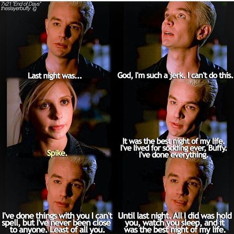 Buffy The Vampire Slayer<<< FFFFFEEEEEEEEEEEELLLLLSSSS Spike X Buffy, Spike Buffy The Vampire Slayer, Spike And Buffy, Buffy The Vampire Slayer Spike, Buffy And Spike, Buffy The Vampire Slayer Funny, Buffy Quotes, Scooby Gang, Spike Buffy