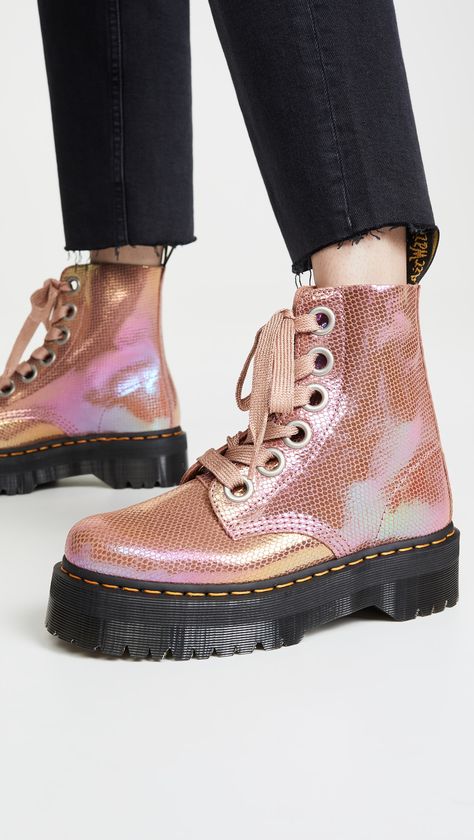 Red Doc Martens, White Doc Martens, Doc Martens Style, Doc Martens Outfit, Doc Martens Boots, Foot Injury, Army Boots, Pink Iridescent, Martens Boots