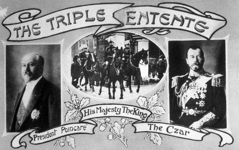 The three leaders from the Triple Entente were President Poincare from France, Czar Nicholas II from Russia and Prime Minister Asquith from Britain. Triple Entente, Triple Alliance, David Lloyd George, Postcard Display, Last Emperor, Vintage Dance, Romanov Dynasty, History Project, Russian Culture