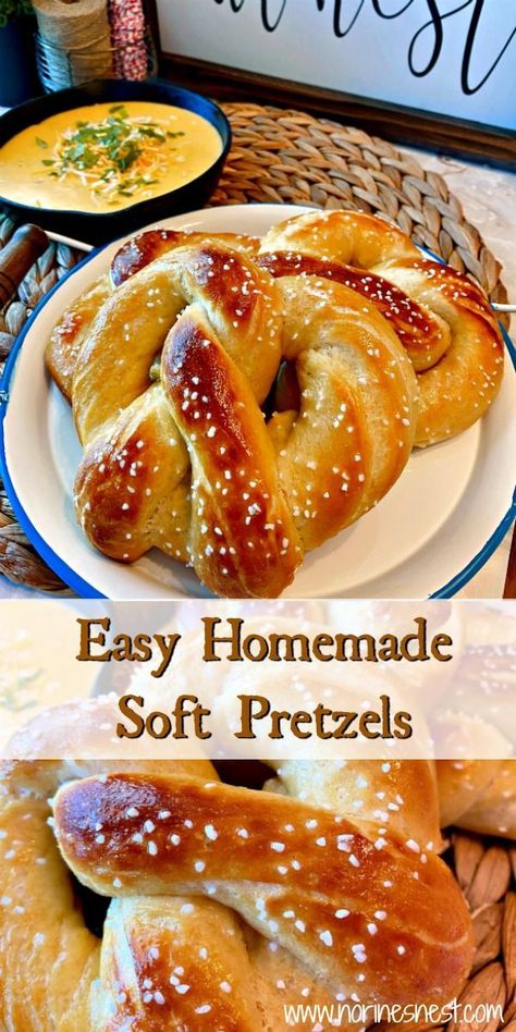 Soft Pretzels Recipe, Cheese Dipping Sauce, Soft Pretzel Recipe, Homemade Pretzels, Homemade Soft Pretzels, Pretzels Recipe, God Mat, Soft Pretzels, Idee Pasto Sano