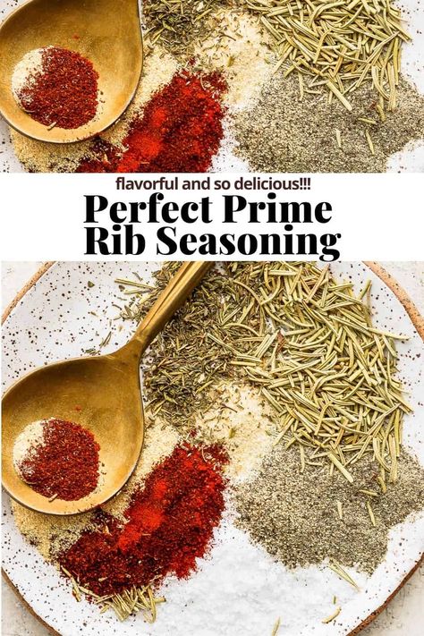 Prime Rib Seasoning - a delicious, simple prime rib seasoning recipe that is perfect for all your prime rib recipes! #primeribseasoning Prime Rib Rub Recipe, Prim Rib, Prime Rib Marinade, Rib Seasoning, Rib Rubs, Prime Rib Seasoning, Prime Rib Sauce, Homemade Staples, Prime Rib Recipes