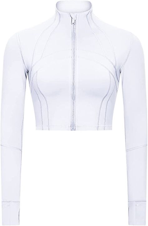 Amazon.com: KTILG Women Compression Long Sleeve Jacket Casual Yoga Zip-Up Cropped Workout Athletic Track Gym Tops : Clothing, Shoes & Jewelry Compression Jacket, Classic Corvette, Outfits Styling, Yoga Suit, Trendy Outfits For Teens, Women Workout, Casual Hairstyles, Sleeves Clothing, Running Jacket