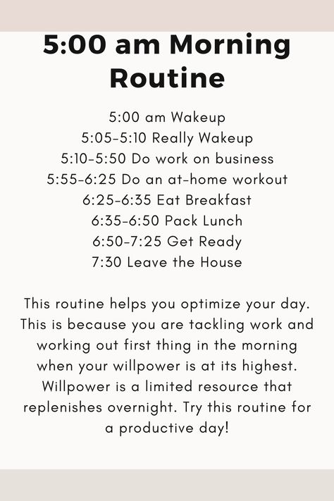 This amazing routine will certainly help you optimize your day! #health #healthy #productive #morningroutine #morning 530 Am Morning Routine, Daily Routine Schedule 5am, Million Dollar Morning Routine, 30 Minute Morning Routine, Healthy Schedule Daily, Morning Fitness Routine, 5:00 Am Morning Routine, 5:00 Am Aesthetic, After Work Routine