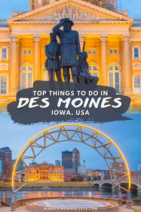 15 Best Things to Do in Des Moines Iowa | places to visit in Des Moines | Iowa travel | Des Moines travel guide | Des Moines things to do | places in Des Moines | attractions in Des Moines | landmarks in Des Moines | sights in Des Moines | activities in Des Moines | what to do in Des Moines | parks in Des Moines | what to eat in Des Moines things to do outdoors in Des Moines | unique things to do in Des Moines | places in Iowa | things do to in Iowa | USA travel | Iowa sights | #DesMoines #Iowa Des Moines Iowa Things To Do In, Dream Destinations Bucket Lists, Indoor Things To Do, Downtown Des Moines, California With Kids, Iowa Travel, Visit Yellowstone, Wanderlust Photography, World Of Wanderlust